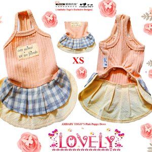 AMBABY Pink XS For Girl Dog Clothes Pet Apparel Doggy Cat Clothing Puppy Dresses